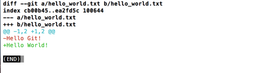 git diff of hello world