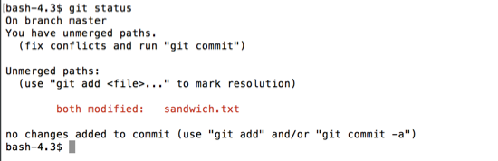 git status conflict