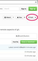 github fork button